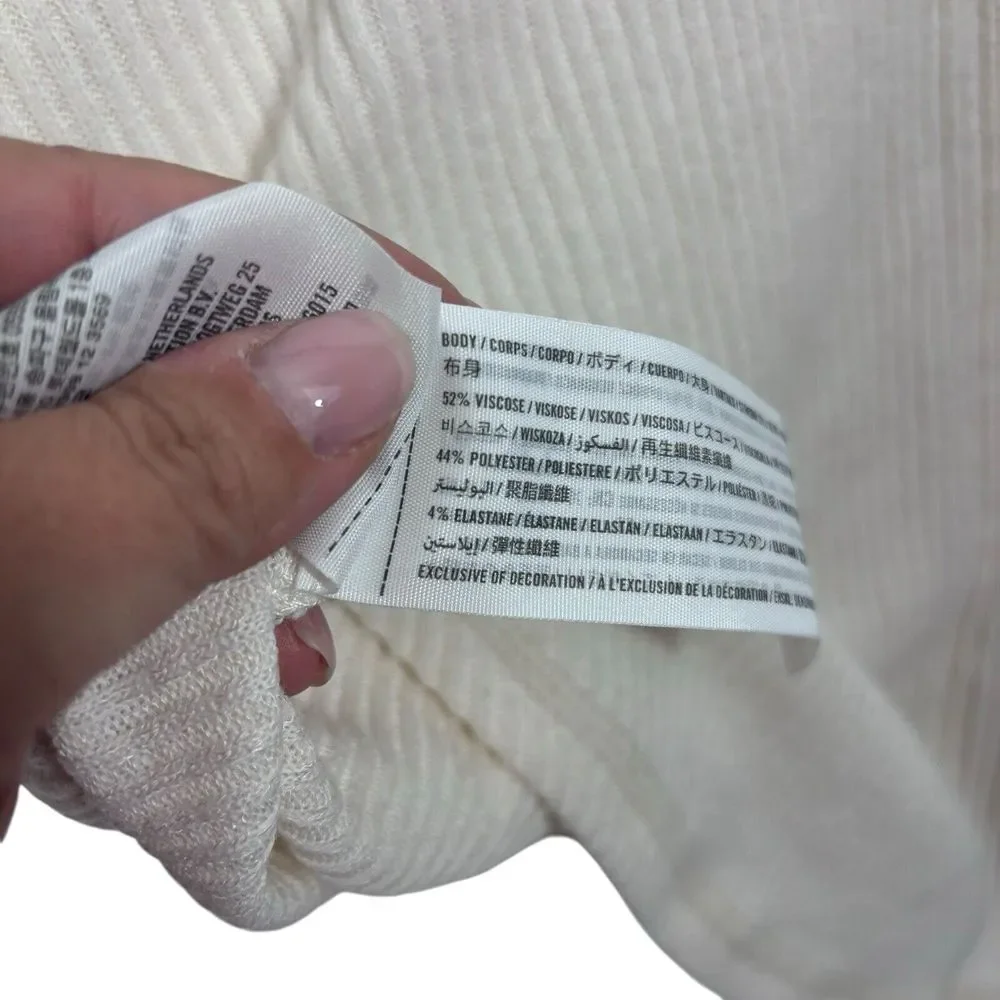 NWT Abercrombie & Fitch Ivory White Soft & Cozy Long Sleeve Oversized Top Sz XS - Picture 7 of 7